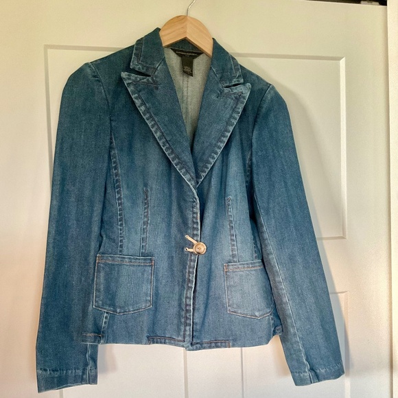 Vintage Banana Republic Denim Blazer Women’s Jean Jacket Size 4 - Picture 1 of 7